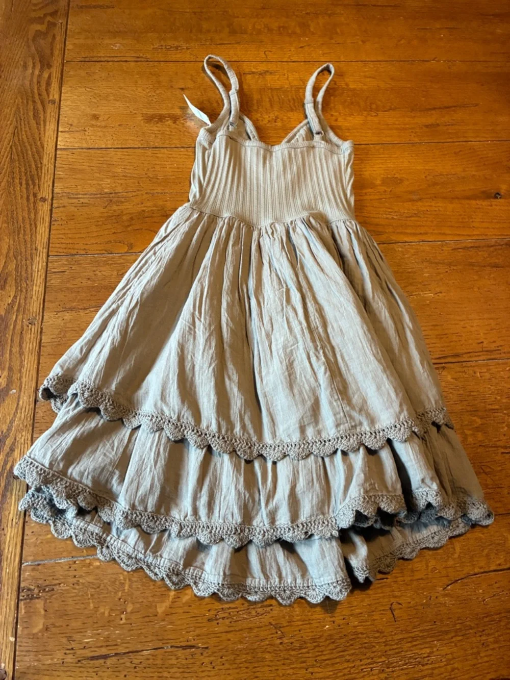 Aerie Sleeveless Cotton-Blend Dress in Light Taupe - Picture 4 of 6